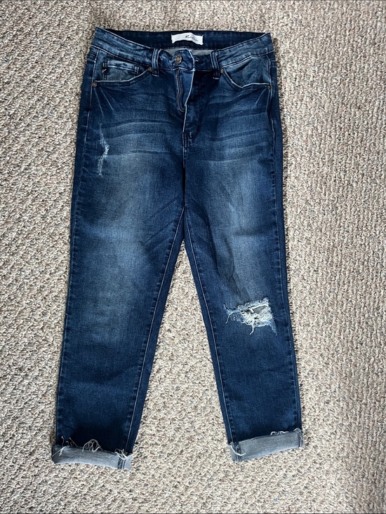 KanCan Denim - KanCan Dark Blue Distressed crop Jeans